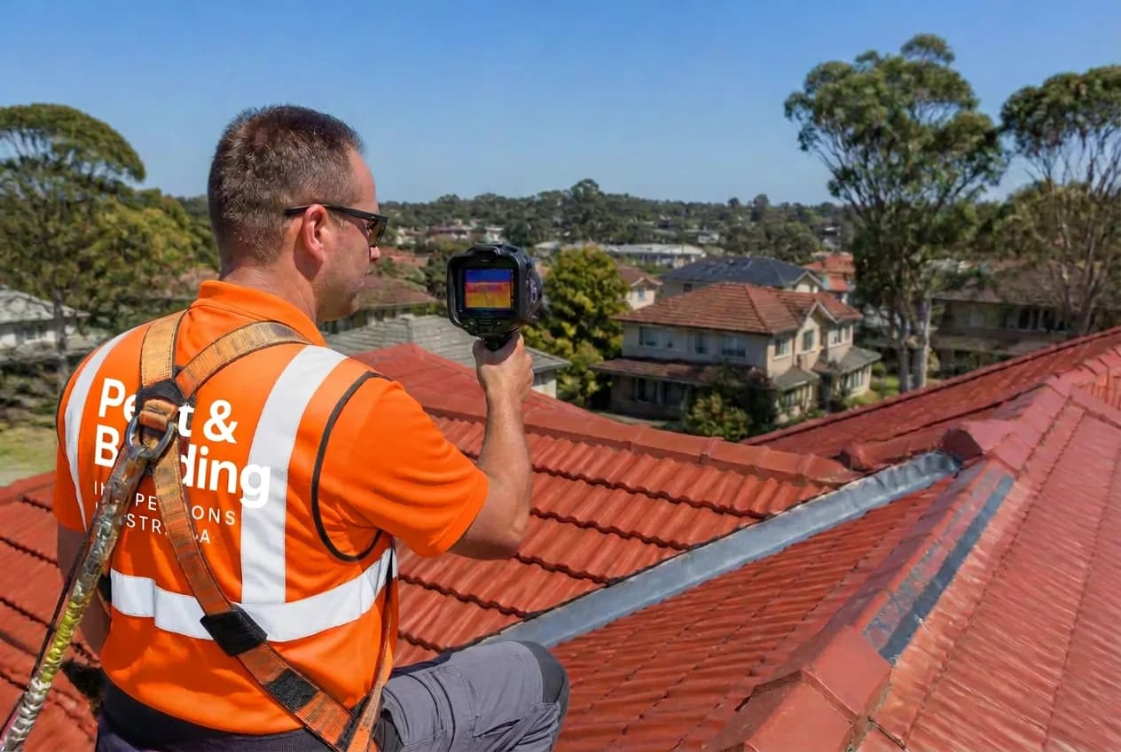 Thermal imaging across a Sydney tiled roof — spotting lifted tiles, cracked flashings and hidden moisture.